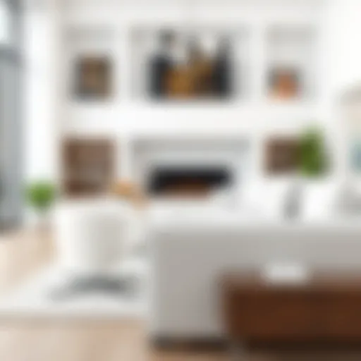 Elegant white sofa chair in a modern living room setting