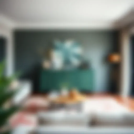 Contemporary Green Dresser in Interior Design Elegant three-drawer green dresser in a modern living room setting