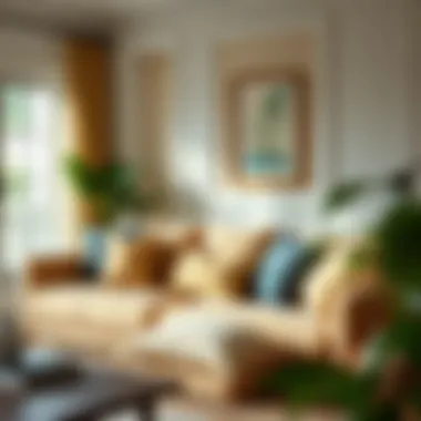 Artfully Arranged Throw Pillows Enhancing a Living Room Artfully arranged throw pillows enhancing a living room