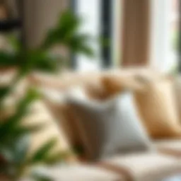 Elegant throw pillows on a stylish sofa