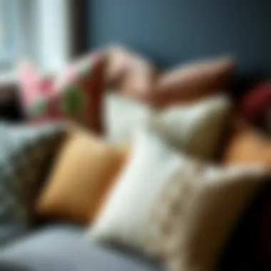 Variety of Throw Pillows in Different Textures and Patterns Variety of throw pillows in different textures and patterns