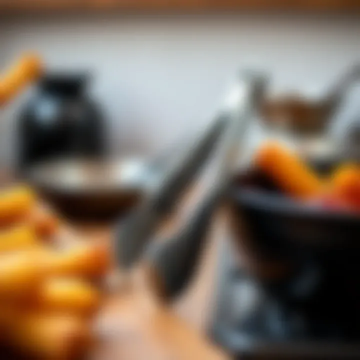 Stainless Steel Tongs with Non-Stick Finish Durable stainless steel tongs with non-stick coating