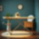 A stylish ironing board with a unique design