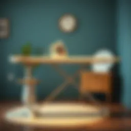 A stylish ironing board with a unique design