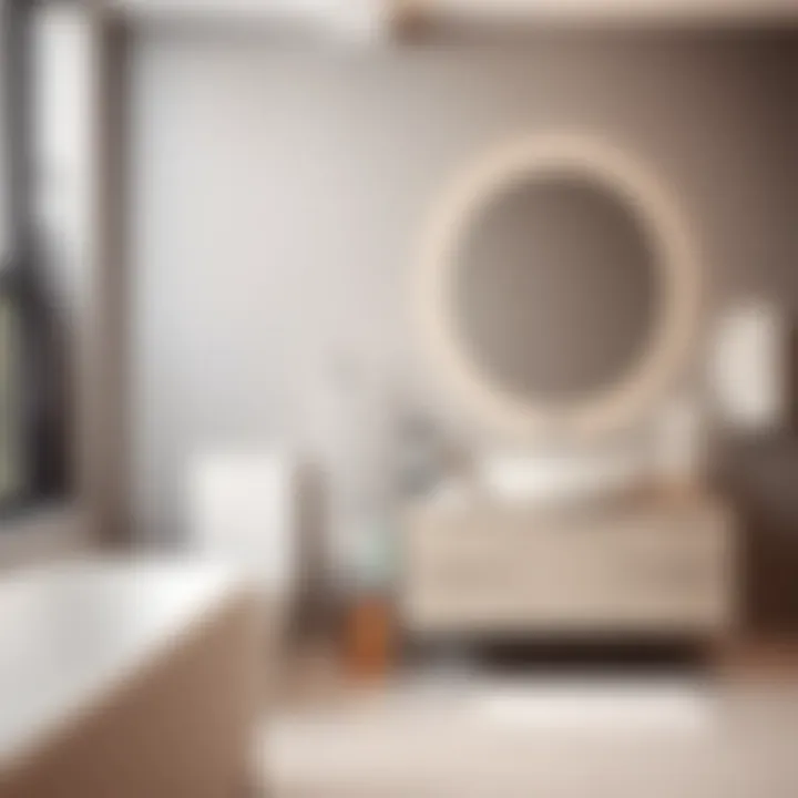 Stylish bathroom featuring coordinated accessories emphasizing functionality.