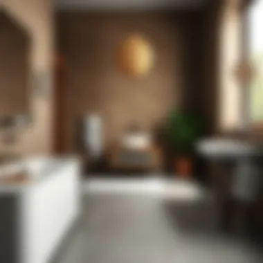 Materials used in modern bathroom sets highlighting texture and quality.