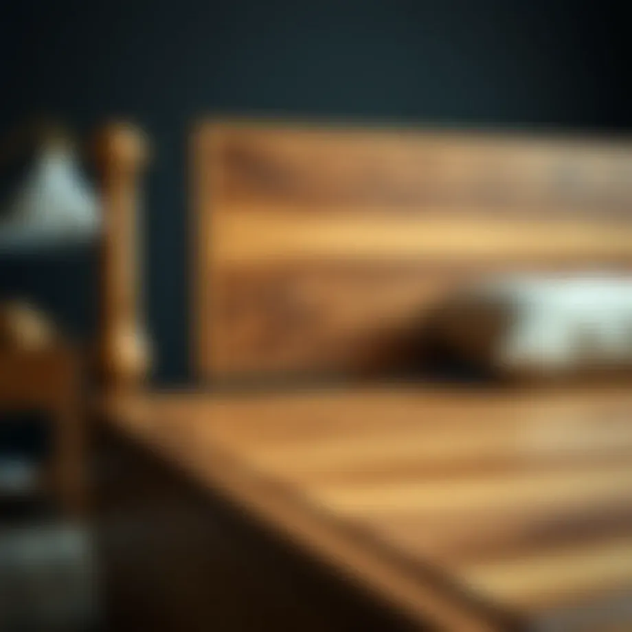 Detailed view of a bed frame showcasing craftsmanship and design elements