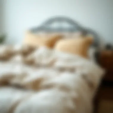 Cozy Comforter on a Bed A cozy comforter draped over a stylish bed frame