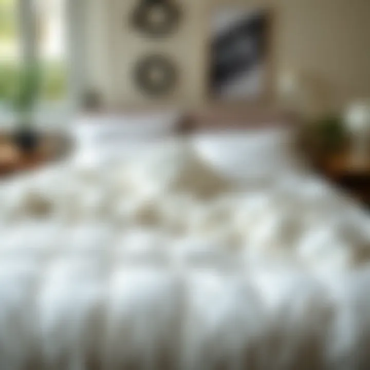 Luxurious duvet spread across a beautifully made bed