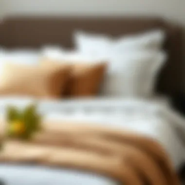 Stylish King Bed Arrangement Stylishly arranged king bed with complementary comforter and sheet set