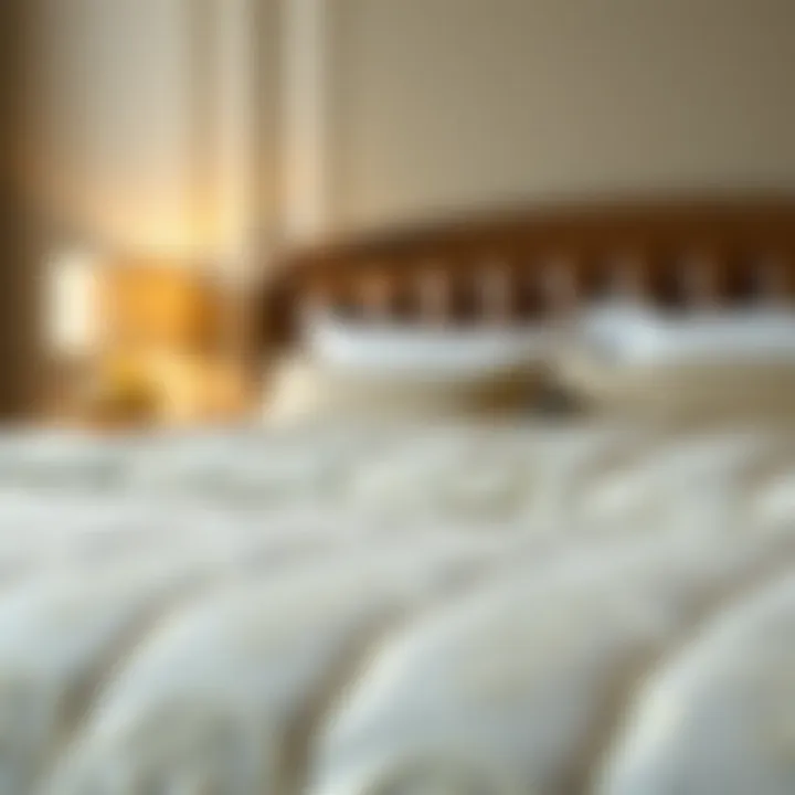 Luxurious king comforter showcasing intricate design and texture