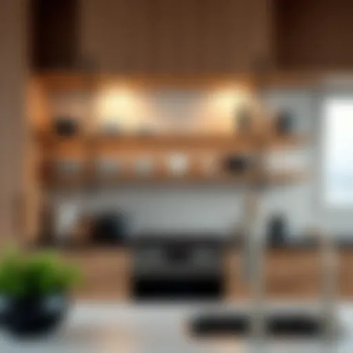 Sophisticated kitchen cabinet shelf design