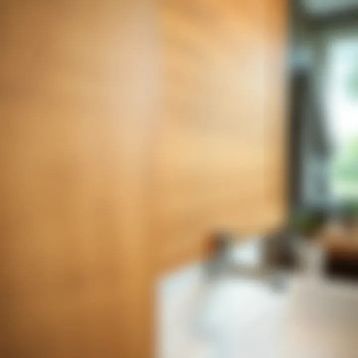 Rich Oak Grain Texture Close-up view of oak grain texture in bathroom cabinet
