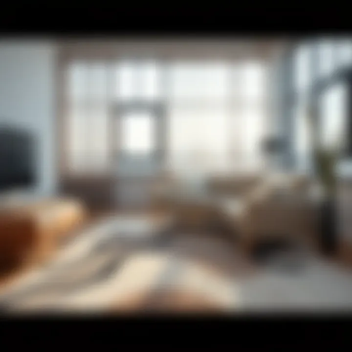 Modern minimalist rug enhancing contemporary decor