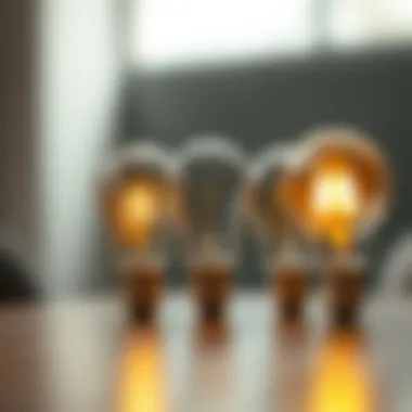 Comparison of brightness levels of different nine-watt bulbs