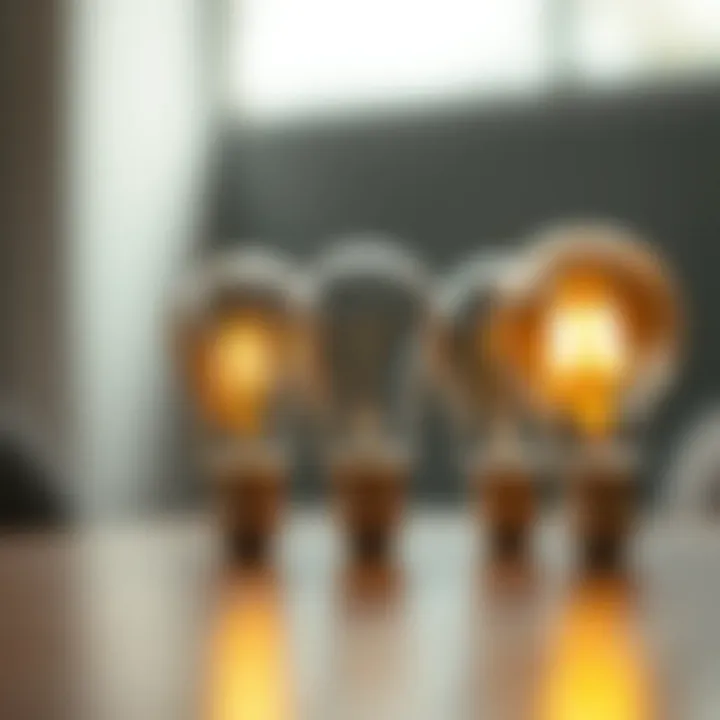 Comparison of brightness levels of different nine-watt bulbs