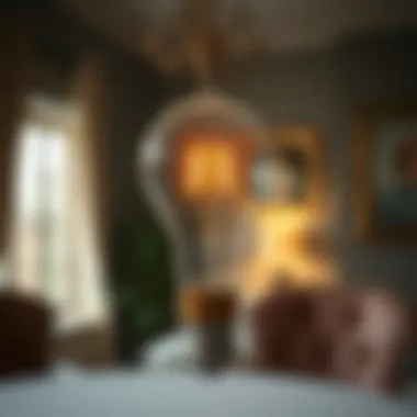 Incandescent nine-watt bulb in an elegant setting