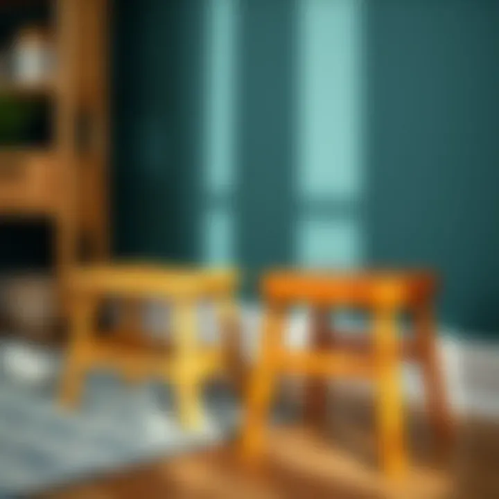 Comparison with Traditional Step Stools Comparison showcasing the thin folding stool alongside traditional step stools