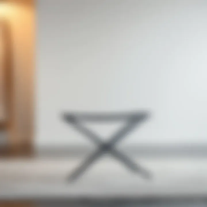 Minimalist Design of Thin Folding Stool A sleek thin folding stool showcasing its minimalist design and portability