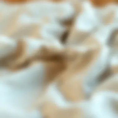 Close-up of fabric textures in unisex bedding