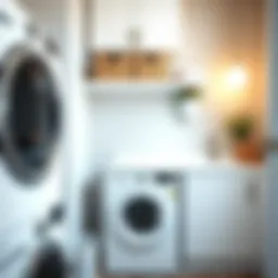 Stylish lint box integrated into modern laundry room decor