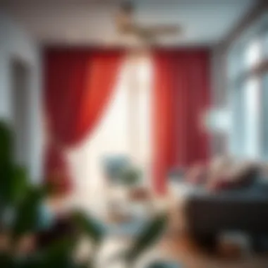 Vibrant Divide with Bold Patterned Curtains Bold patterned curtains creating a vibrant divide in a modern apartment