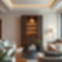 Elegant 15-inch high cabinet in a modern living room setting