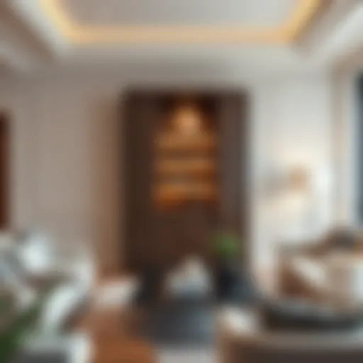 Elegant 15-inch high cabinet in a modern living room setting