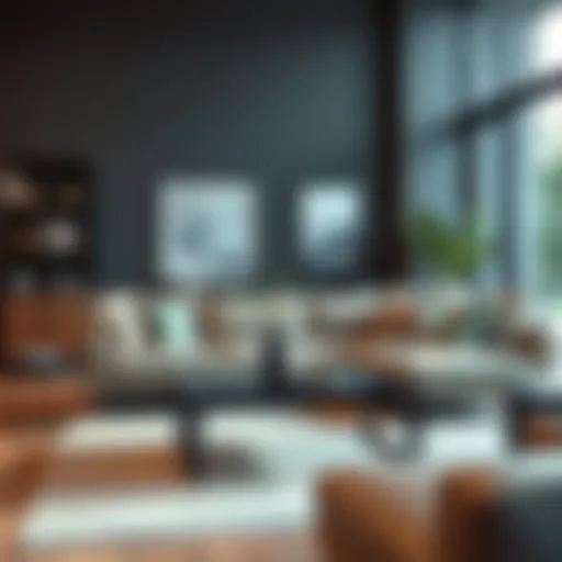 Modern Living Room with Versatile Table Stylish 3x3 table in a modern living room