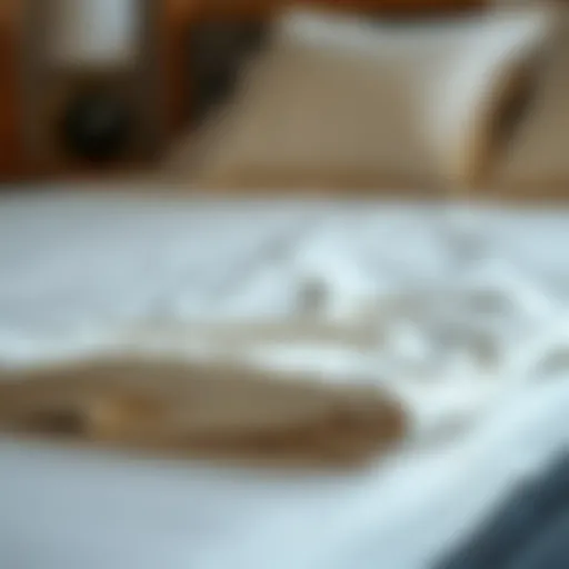 A close-up view of a luxurious, waterproof queen mattress cover showcasing its texture and material.