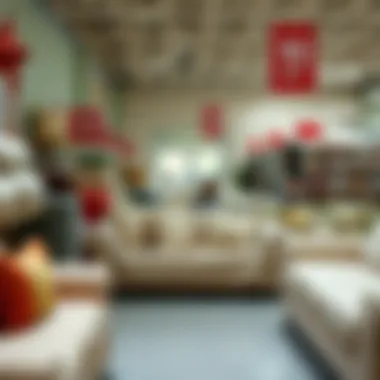 Local store aisle with couch covers