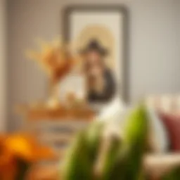 Elegant wicker cart showcasing decorative items