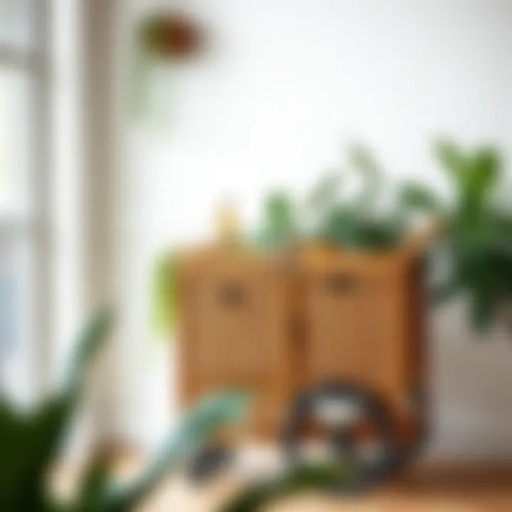 Vintage Wicker Cart with Plants and Accessories Vintage-style wicker cart with plants and accessories